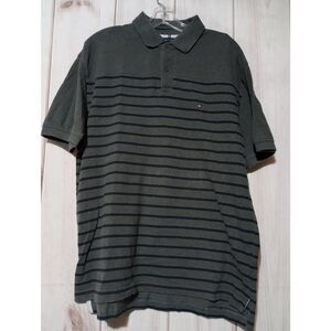 Tommy‎ Hilfiger Shirt Men's Extra Large Gray Black Polo Short Sleeve
